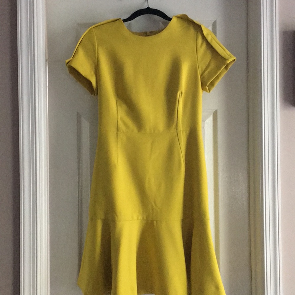 Lime greenish-yellow dress.